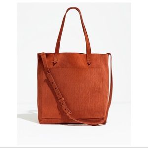 $158 MADEWELL Medium Transport Tote Corduroy Suede